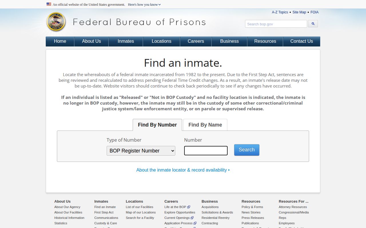 Federal inmate locator outside Madera County VINE arrest coverage