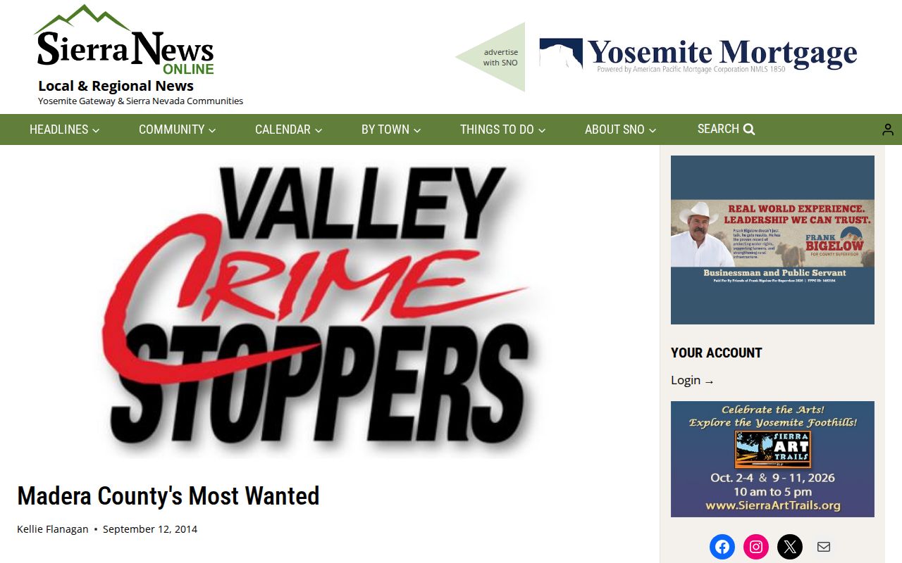 Historical Madera County wanted notice context, not a current warrant list